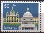 Sellos de Europa - Estados Unidos -  USA 1991 Scott 2532 Sello Nuevo Edificios Conjunta Con Suiza 700 Aniversario