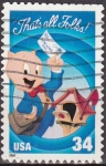 Stamps United States -  USA 2001 Scott3584 Sello Warner Bros Porky y Buzon Correos That's all Folks usado 34c