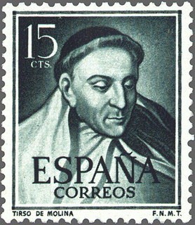 ESPAÑA 1950 1073 Sello Nuevo Literatos Tirso de Molina Yv823