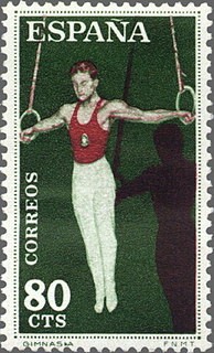 ESPAÑA 1960 1309 Sello Nuevo Deportes Gimansia Anillas 80cts