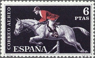 ESPAÑA 1960 1318 Sello Nuevo Deportes Hípica Correo Aereo 6pts