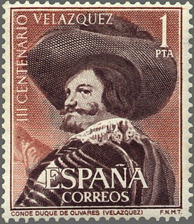 ESPAÑA 1961 1341 Sello Nuevo III Centenario Muerte Velazquez Conde Duque de Olivares