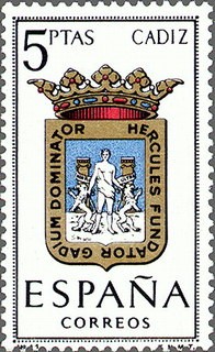 ESPAÑA 1962 1416 Sello Nuevo Escudos de las Capitales de Provincia Españolas Cadiz