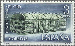 ESPAÑA 1962 1446 Sello Nuevo Rodrigo Diaz de Vivar El Cid Cofre Catedral de Burgos