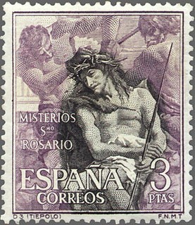 ESPAÑA 1962 1470 Sello Nuevo Misterios del Santo Rosario Coronación de Espinas (Tiépolo)