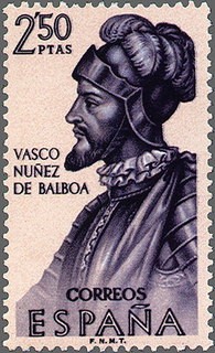 ESPAÑA 1963 1531 Sello Nuevo Forjadores de América Vasco Nuñez de Balboa (1475-1517)