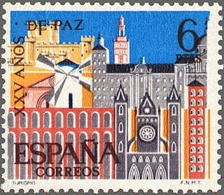 ESPAÑA 1964 1588 Sello Nuevo XXV Años de Paz Española Turismo