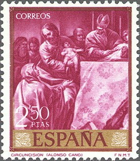 ESPAÑA 1969 1915 Sello **MNH Pintor Alonso Cano La Circuncisión