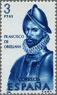 ESPAÑA 1965 1684 Sello Nuevo Forjadores de America Francisco de Orellana (1511-1550)