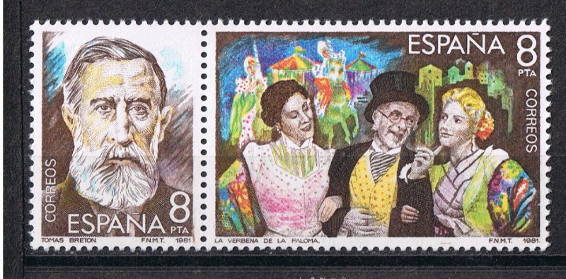 Edifil  2655-2656  Maestros de la Zarzuela  sello doble