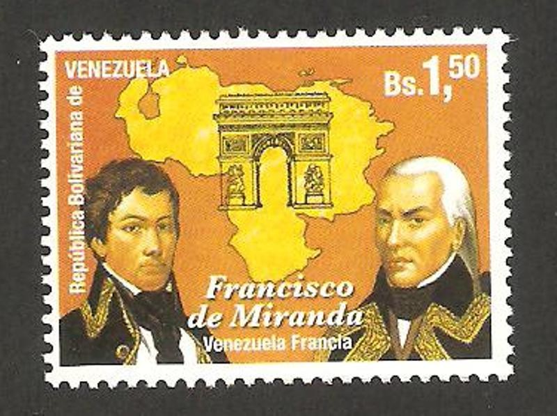 Francisco de Miranda, emisión conjunta con Francia