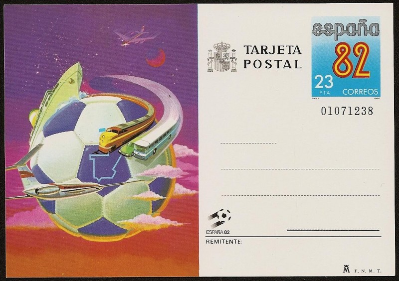 Mundial de Fútbol España 82  - Tarjeta entero Postal - Transportes