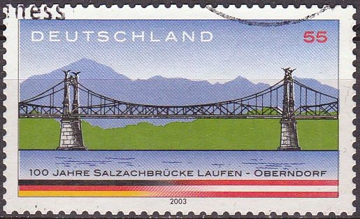 ALEMANIA 2003 Scott 2245 Sello Arquitectura Puente Salzack 55 Usado Michel 2346 Allemagne Duitsland