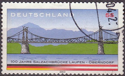 ALEMANIA 2003 Scott 2245 Sello Arquitectura Puente Salzack 55 Usado Michel 2346 Allemagne Duitsland