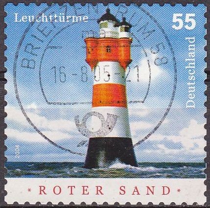 ALEMANIA 2004 Scott 2291 Sello Faro Roter Sand 55 Usado Michel 2410 Allemagne Duitsland Germania Ger