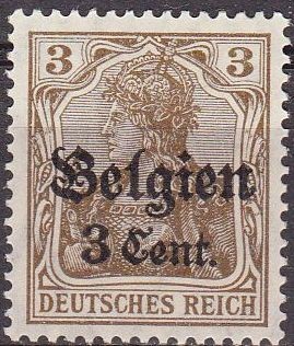 Belgica 1916 Scott N11 Sello ** Germania Basico con sobreimpresion Belgien 3 Cent. Alemania