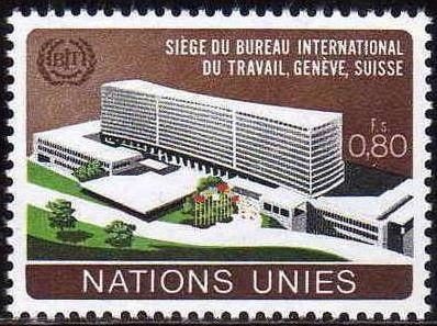 ONU GINEBRA 1974 38 Sello Nuevo ** Edificio Oficina Internacional del Trabajo 0,80Fs