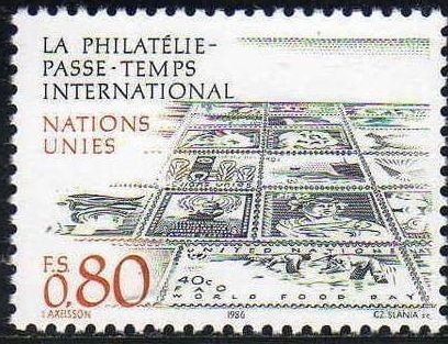 ONU GINEBRA 1986 147 Sello Nuevo ** La Filatelia Pasatiempo Internacional 0,80Fs