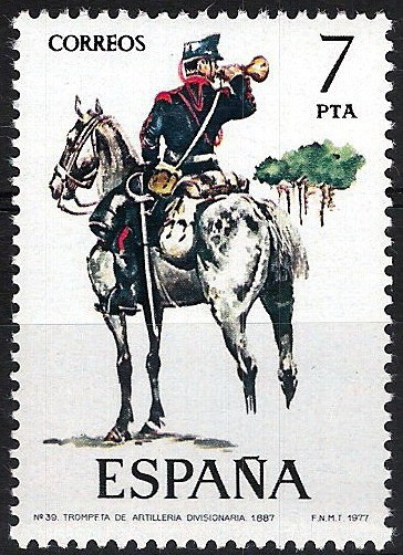 2426 Uniformes. Trompeta de Artillería , 1887.