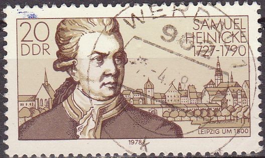 Alemania DDR 1978 Scott 1902 Sello Personajes Samuel Heinicke Leipzig (1729-90) 20 usado Allemagne