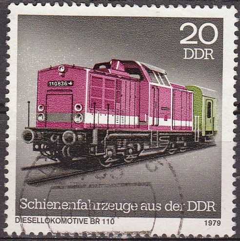 Alemania DDR 1979 Scott 2003 Sello Tren Locomotora BR 110 20 usado Schienenfahrzeuge Allemagne