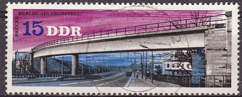 Alemania DDR 1976 Scott 1758 Sello º Puente Sobre Autopista Berlin Adlergestell 15 Allemagne