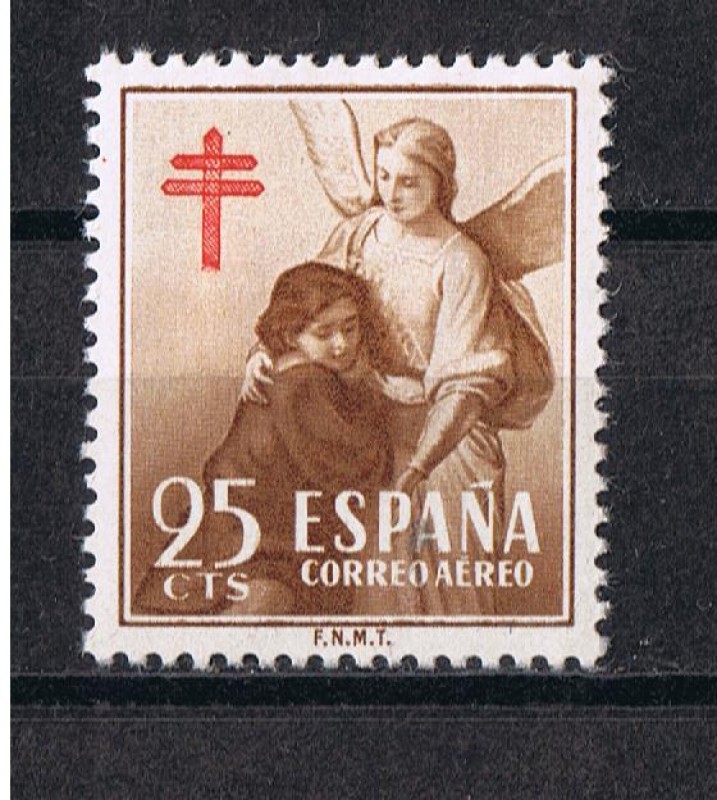 Edifil  1123  Pro Tuberculosos.  Cruz de Lorena en rojo.  