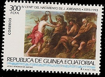 IV centº nacimiento de J. Jordaens -Pintura - Apolo vencedor de Marsias