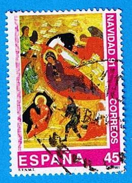 nº 3143  Navidad 1991 ( La natividad de  Cristo )