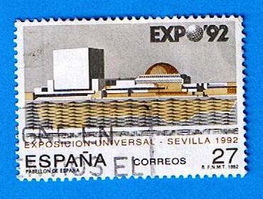 nº 3155  Exposicion Universal de Sevilla ( Pabellon de España )