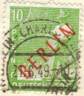 ALEMANIA 1948-9 (M24) Berlin impresion en rojo 10