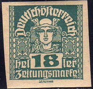 Austria 1920-1 Scott P38 Sello Nuevo Mercurio Osterreich 