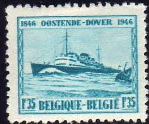 Belgica 1946 Scott 368 Sello Nuevo * Barco M. S. Prince Baudouin Ostende Belgique 