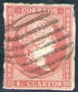 ESPAÑA 1856 48 Sello Isabel II 4cu Usado Espana Spain Espagne Spagna