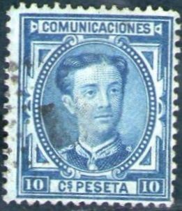 ESPAÑA 1876 175 Sello Alfonso XII 10c Usado Espana Spain Espagne Spagna 