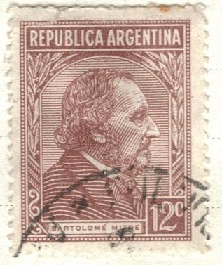 ARGENTINA 1935 (MT371) Emision definitiva. Proceres y riquezas Nacionales I - Bartolome Mitre 12c