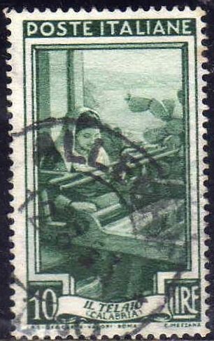 Italia 1950 Scott 554 Sello Trabajos Il Telaio Calabria Molise Usado 