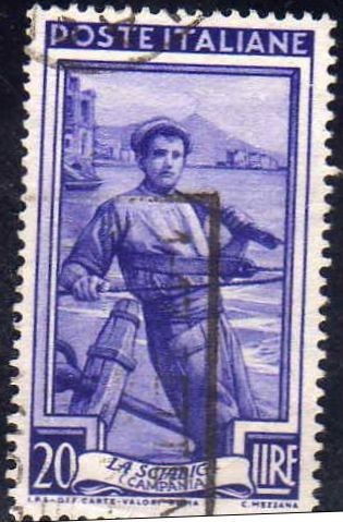 Italia 1950 Scott 557 Sello Trabajos La Sciabica Campania Usado 