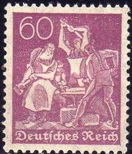 Deutsches Reich 1922 Scott 144 Sello Nuevo **  Iron Workers 60 Alemania Germany 