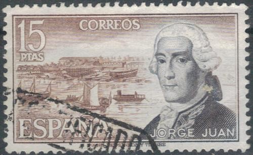 ESPAÑA 1974 (E2182) Personajes espanoles Jorge Juan 15p 2 INTERCAMBIO