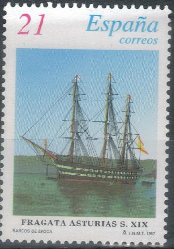 ESPANA 1997 (E3475) BARCOS DE EPOCA Fragata Asturias 21p