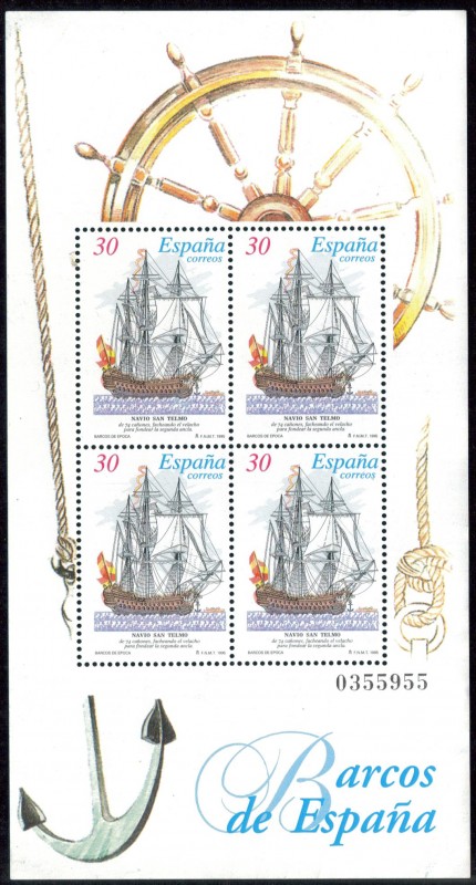 ESPANA 1995 (E3353) H BARCOS DE EPOCA 30p 2 INTERCAMBIO