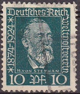 Deutsches Reich 1924 Scott 340 Sello Heinrich Von Stephan 10 usado Michel368 Alemania Allemagne Germ