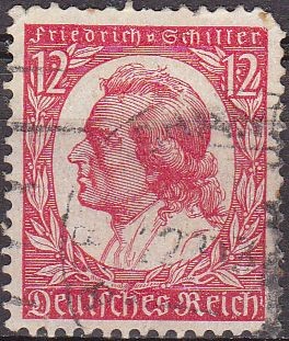 Deutsches Reich 1935 Scott 447 Sello Friedrich Von Schiller 12 usado Michel555 Yvert523 