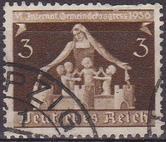 Deutsches Reich 1936 Scott 473 Sello Congreso de Comunidades Alemanas 3 usado Michel617 Alemania