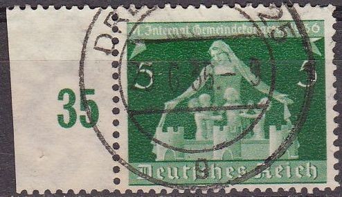 Deutsches Reich 1936 Scott 474 Sello Congreso de Comunidades Alemanas 5 usado Michel618 Alemania