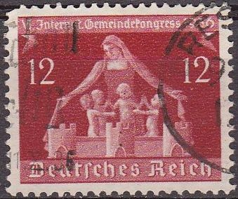 Deutsches Reich 1936 Scott 475 Sello Congreso de Comunidades Alemanas 12 usado Michel619 Alemania Ge