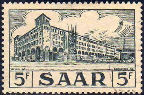 Deutsches Reich SAAR 1952 Scott 234 Sello General Post Office 5 F