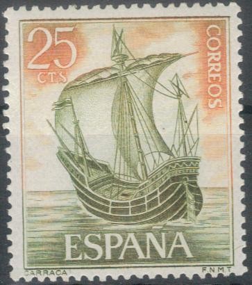 ESPANA 1964 (E1600) Homenaje a la Marina Espanola - Carraca 25c