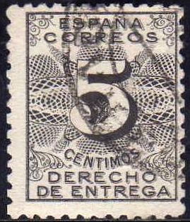 ESPAÑA 1931 592 Sello º Cifras Derecho de Entrega 5c Spain Espagne Spagna Spanje Spanien